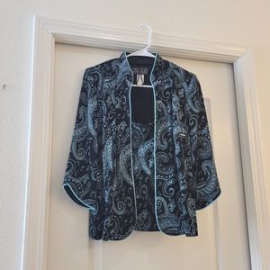 Evening jacket with matching top with glitter